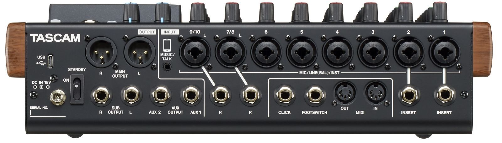 Tascam Model 12 Mixer mit USB Audiointerface, Recorder und DAW-Steuerung