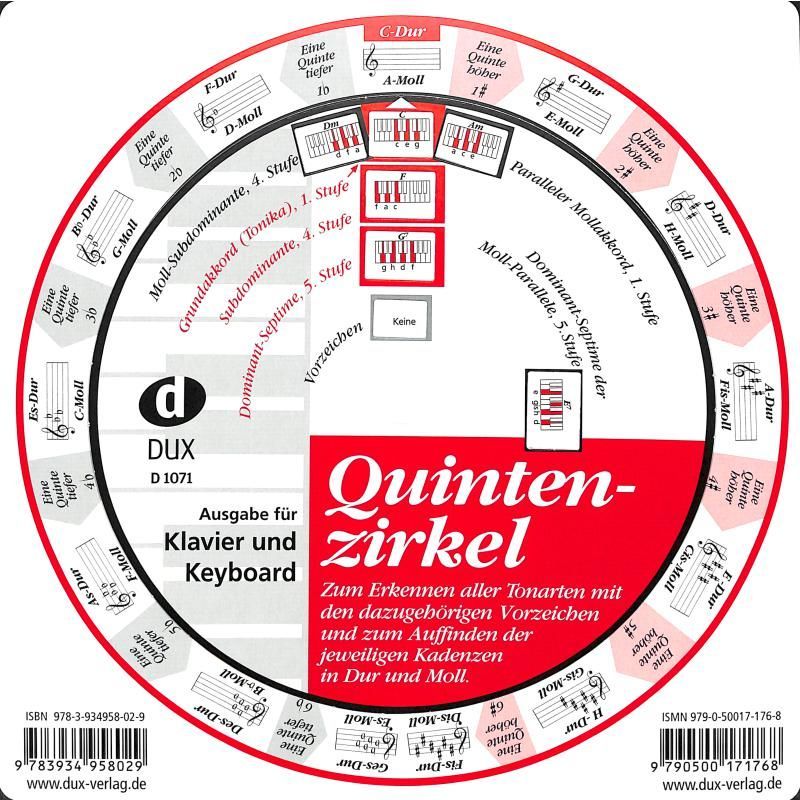 Der Quintenzirkel zur leichten Übersicht DUX Verlag D 1071 Quinten-Zirkel