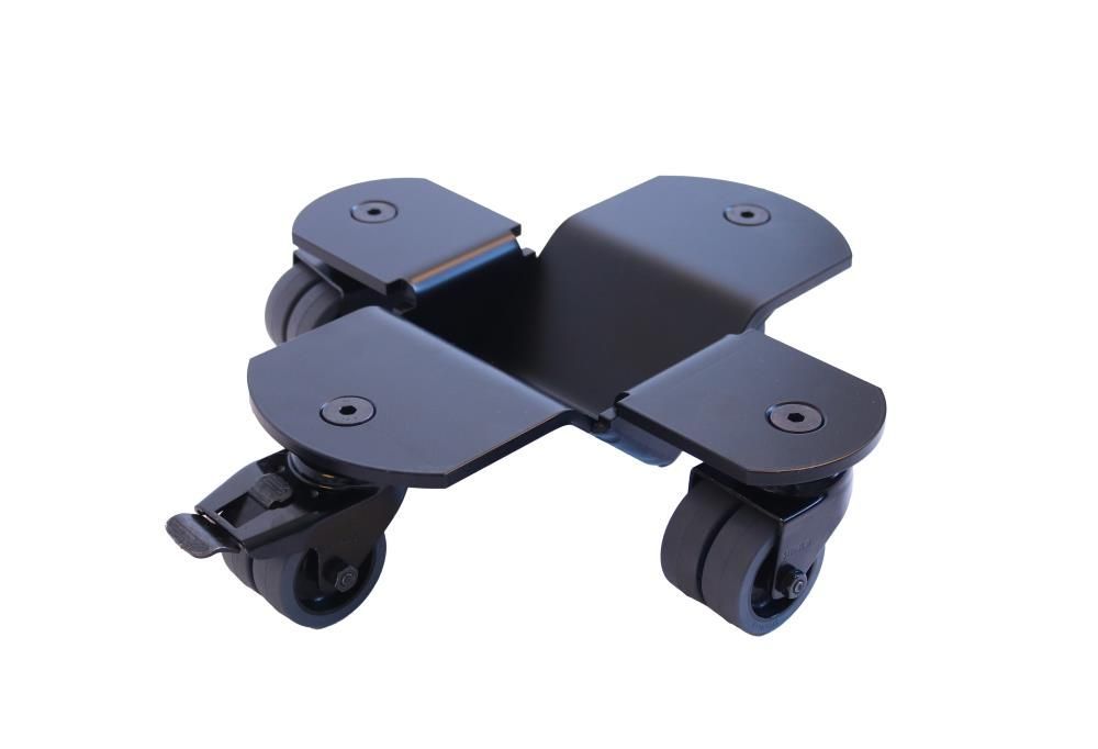 Flügeltransportrollen 225000 mit Bremse schwarz, Gummirollen 50 mm