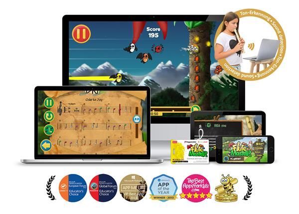 Blockflöte lernen Flute Master (App) mit Holz-Blockflöte barocke 