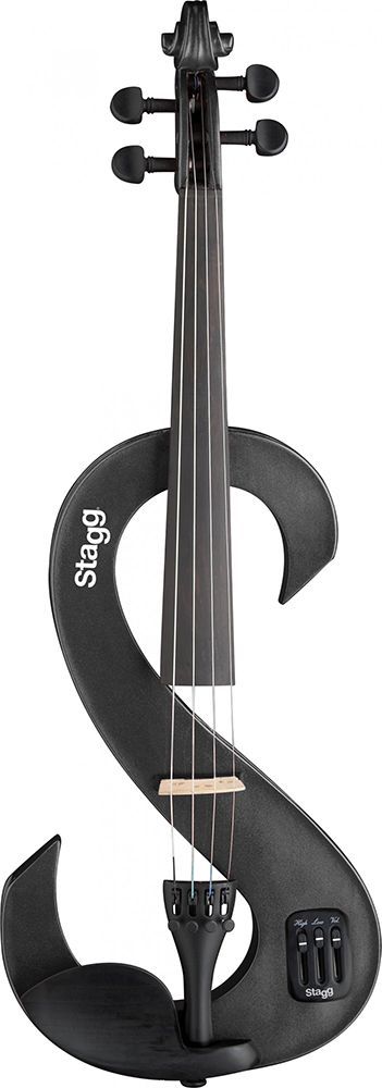 Stagg E-Violine EVN 4/4 MBK schwarz metallic incl. Etui, Bogen, Kopfhörer, ...