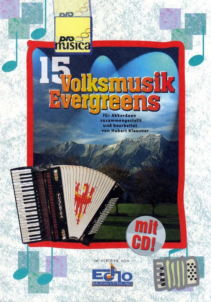 Noten 15 Volksmusik Evergreens (+CD) für Akkordeon arrangiert _00053808_