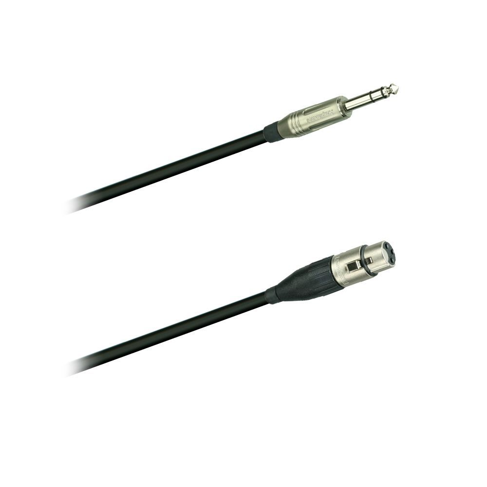 Mikrofonkabel Amphenol XLR female/ 6,3mm StereoKlinkenstecker, 1 Meter, schwarz 