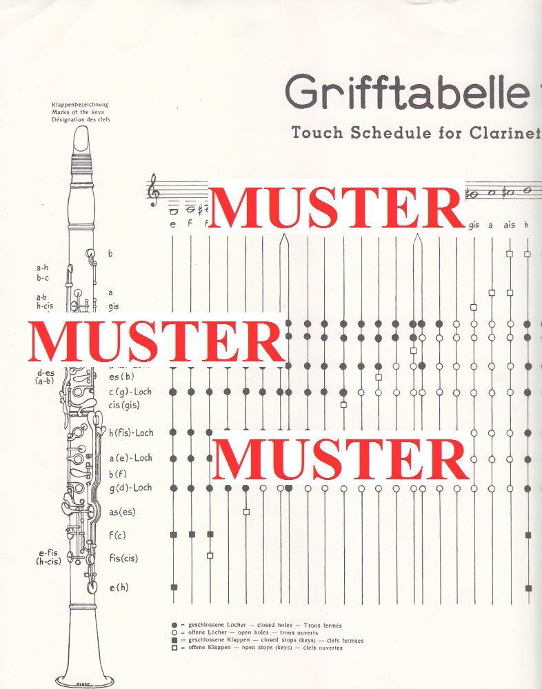 Noten Grifftabelle DIE Grifftabelle für das deutschem System Verlag Doblinger