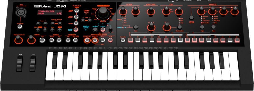 Roland JD-Xi Synthesizer mit analoger und digitaler Klangerzeugung, 