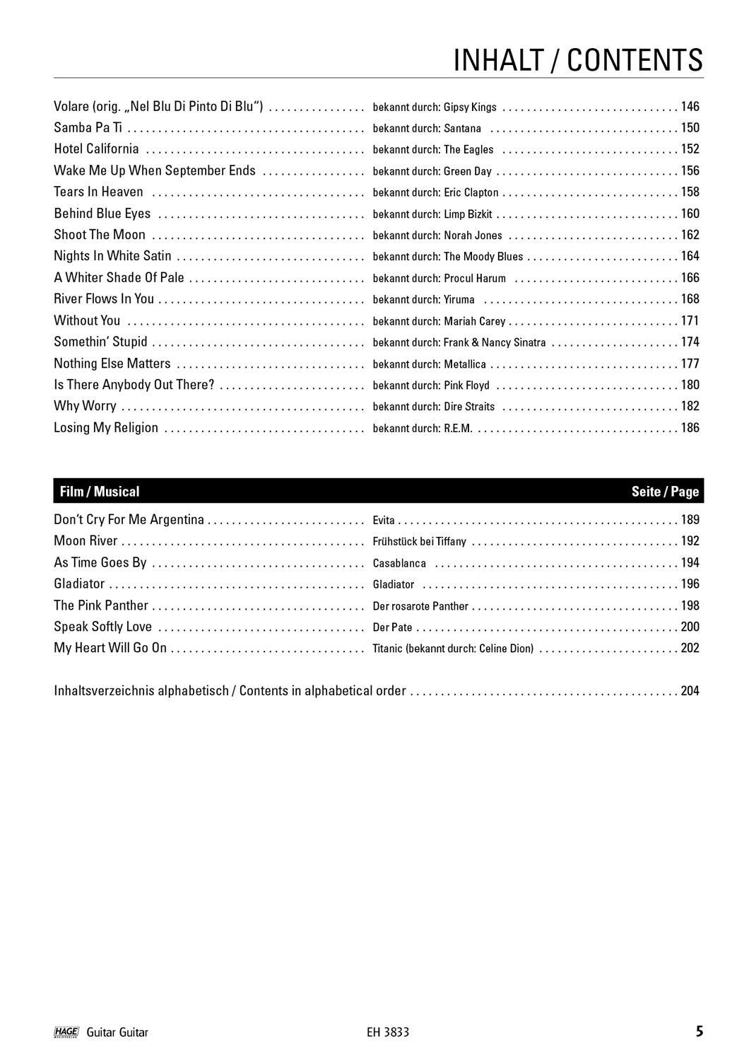 Noten Guitar Guitar Die 100 schönsten Melodien von Klassik bis Pop Hage eh 3833