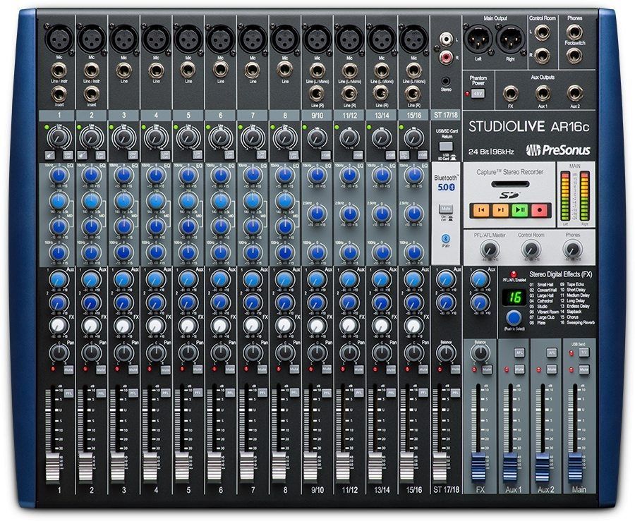 Presonus StudioLive AR16c 18-kanaliges Analogmischpult mit USB-Audiointerface