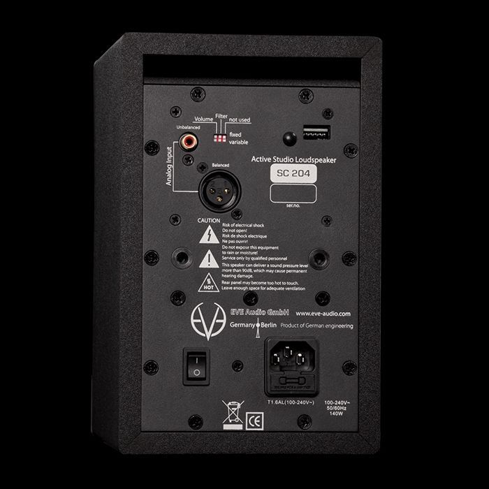 EVE audio SC204 Aktiver 2-Weg Studiomonitor mit Gewinde für Mikrostativ Montage