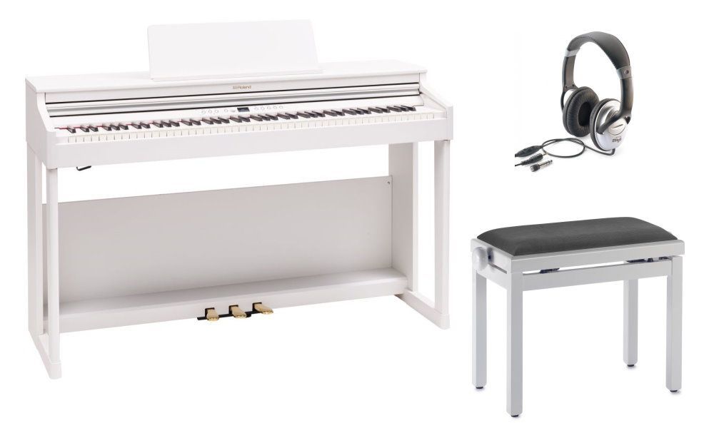 Roland RP-701 WH Set Piano weiß matt incl. Klavierbank u Stereo Kopfhörer