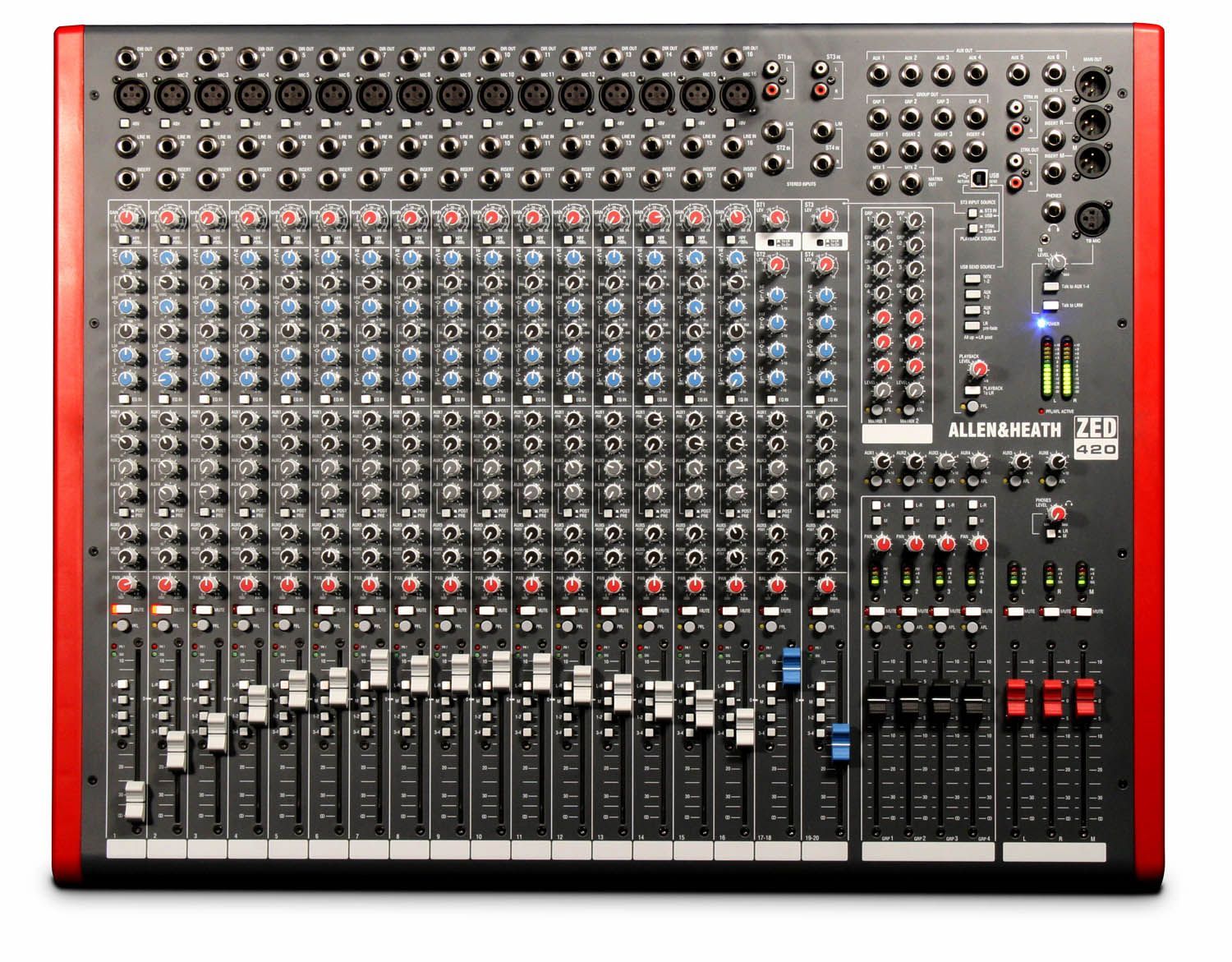 Allen Heath ZED 420 Mixer, Mischpult, 16 Mikrofonkanäle 4 StereoInputs, Software  - Onlineshop Musikhaus Markstein