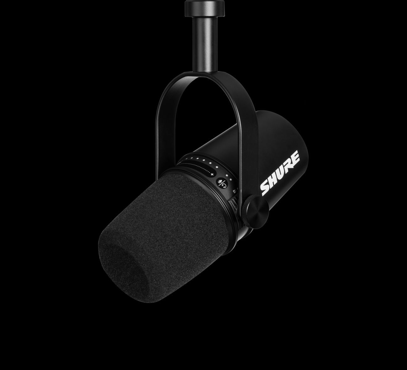 Shure MV 7 Black Motiv Podcast Mikrofon mit USB und XLR, schwarz  - Onlineshop Musikhaus Markstein