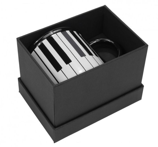 9008137016063 - Notentasse Tasse Tastatur schwarz black 350 ml mit Geschenkbox 9008137016063 - Notentasse Tasse Tastatur schwarz black 350 ml mit Geschenkbox