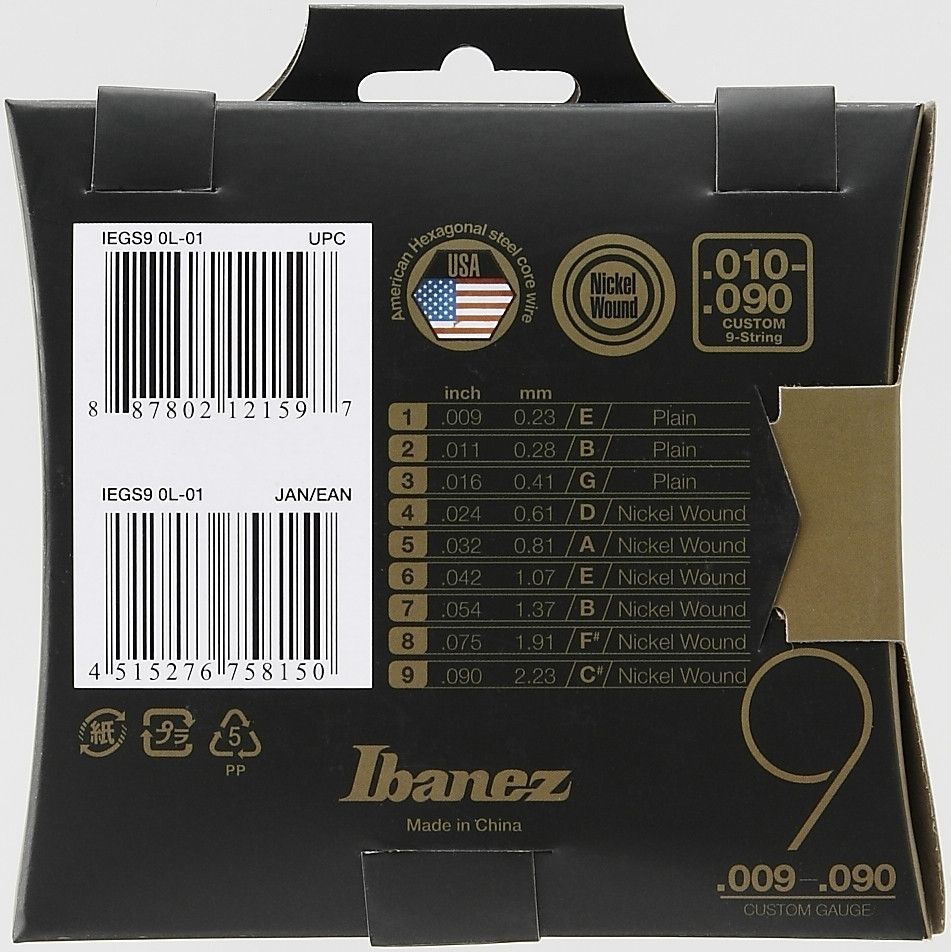 Ibanez IEGS9 E-Gitarren Saiten für 9-Saiter 009-090_00031795_