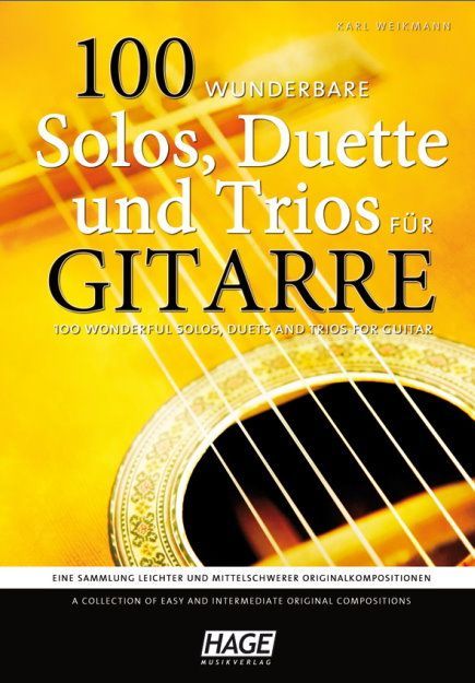 Noten 100 wunderbare Solos, Duette und Trios für Gitarre Hage 3784