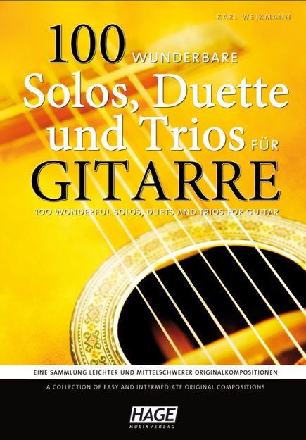 Noten 100 wunderbare Solos, Duette und Trios für Gitarre Hage 3784