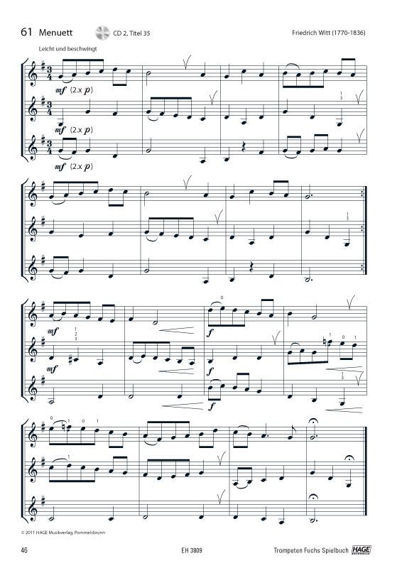 Noten Trompetenfuchs Spielbuch  incl. 2 CD Stefan Dünser Hage eh3809