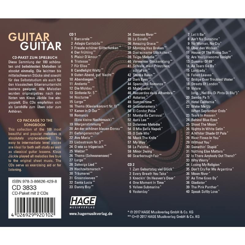 CD Guitar Guitar mittelschwer 2 Cds mittelschwer HAGE CDSET 3833 / 4026929920102