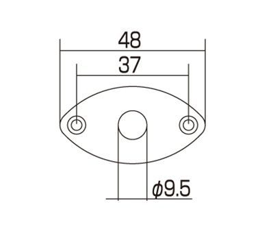 Allparts Buchsenplatte, Buchsenblech, Jack Plate, ST-Style, oval