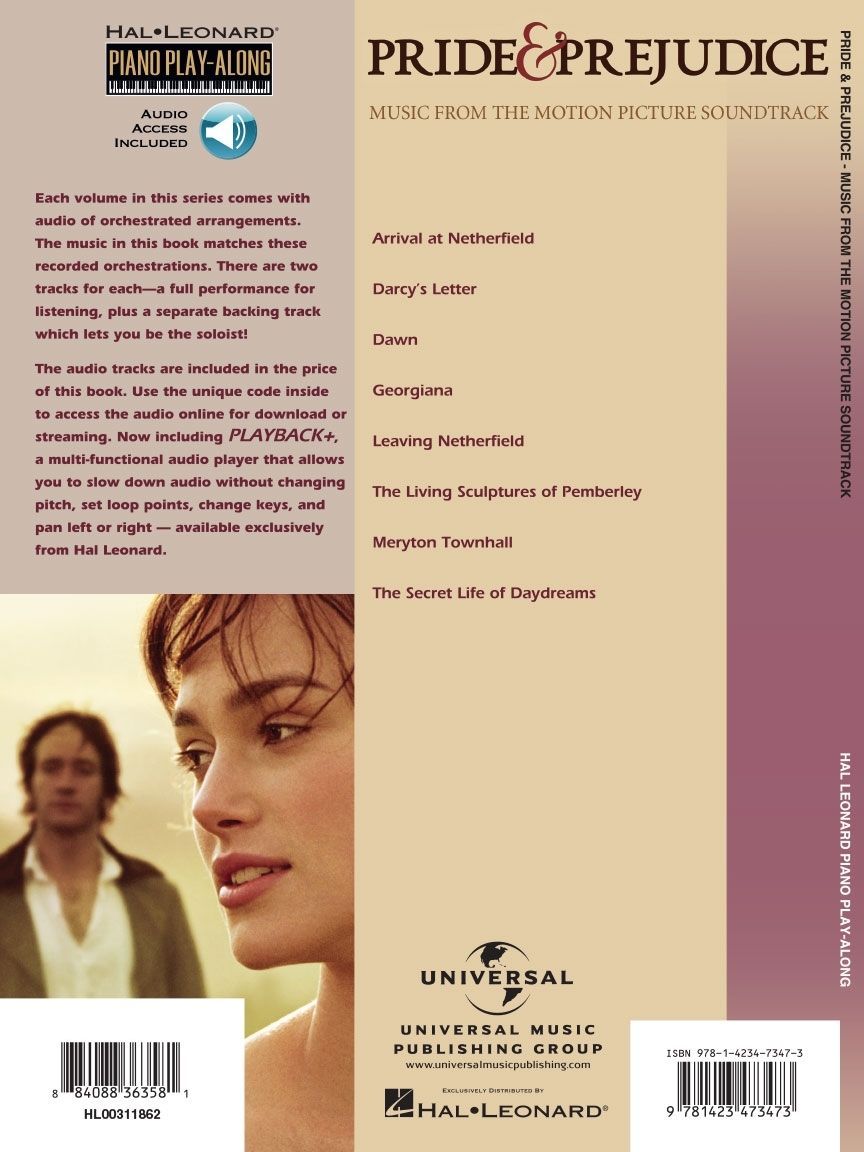 Noten PRIDE & PREJUDICE Stolz & Vorurteil Klavier playalong 76 HL 311862 incl. 