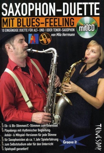 Noten Saxophon-Duette mit Blues-feeling incl. CD für B & Es Stimmen playalong