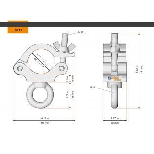 Global Truss 5033 Half Coupler Eye 48-51/50/200kg Klammer mit Ringöse