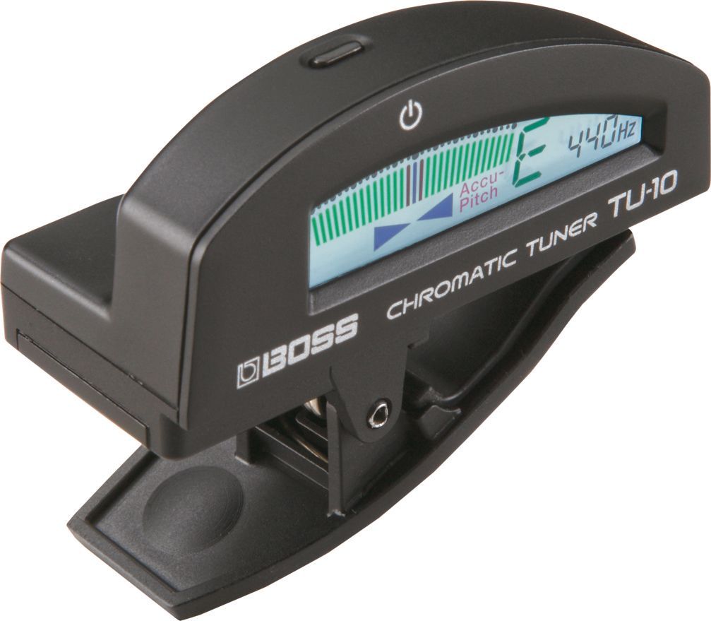 Boss TU-10 Clip-Tuner, chromatisches Stimmgerät, Flat Tuning, True Color Display