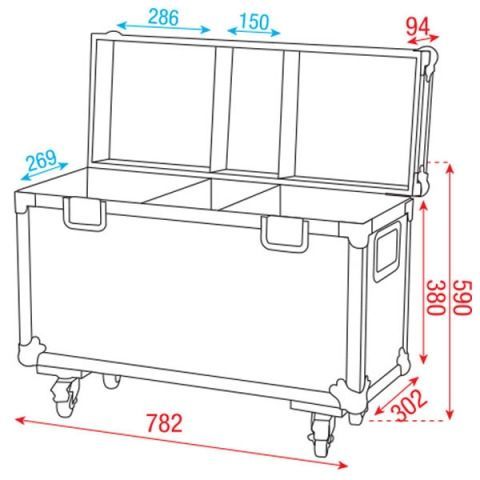 Showtec Case für 2x Phantom 25, 50, 65 LED Spot Movinghead Case mit Rollenbrett