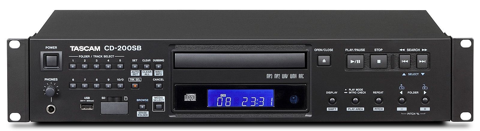 Tascam CD-200 SB Solid-State-/CD-Player mit USB + SD Slot inkl. IR-Fernbedienung_00036029_