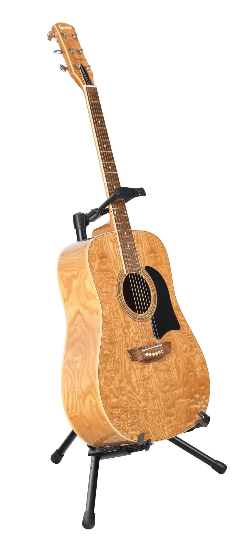 K&M 17685 Memphis 20 Gitarrenständer, Gitarrenstativ mit Sicherheitsbügel, black