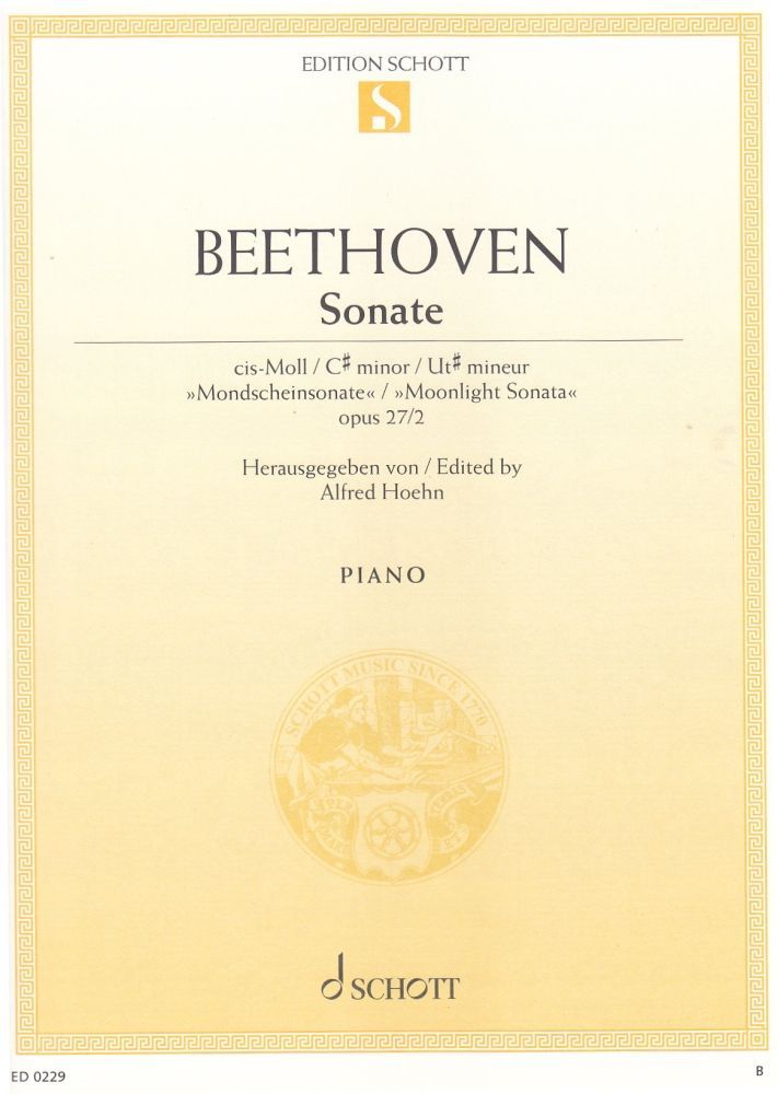 Sonate ut dièse mineur: Sonate au Clair de lune. op. 27/2. piano.