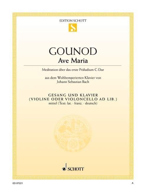 Noten Gounod Ave Maria Klavier Einzelausgabe Schott ED07221_00012707_