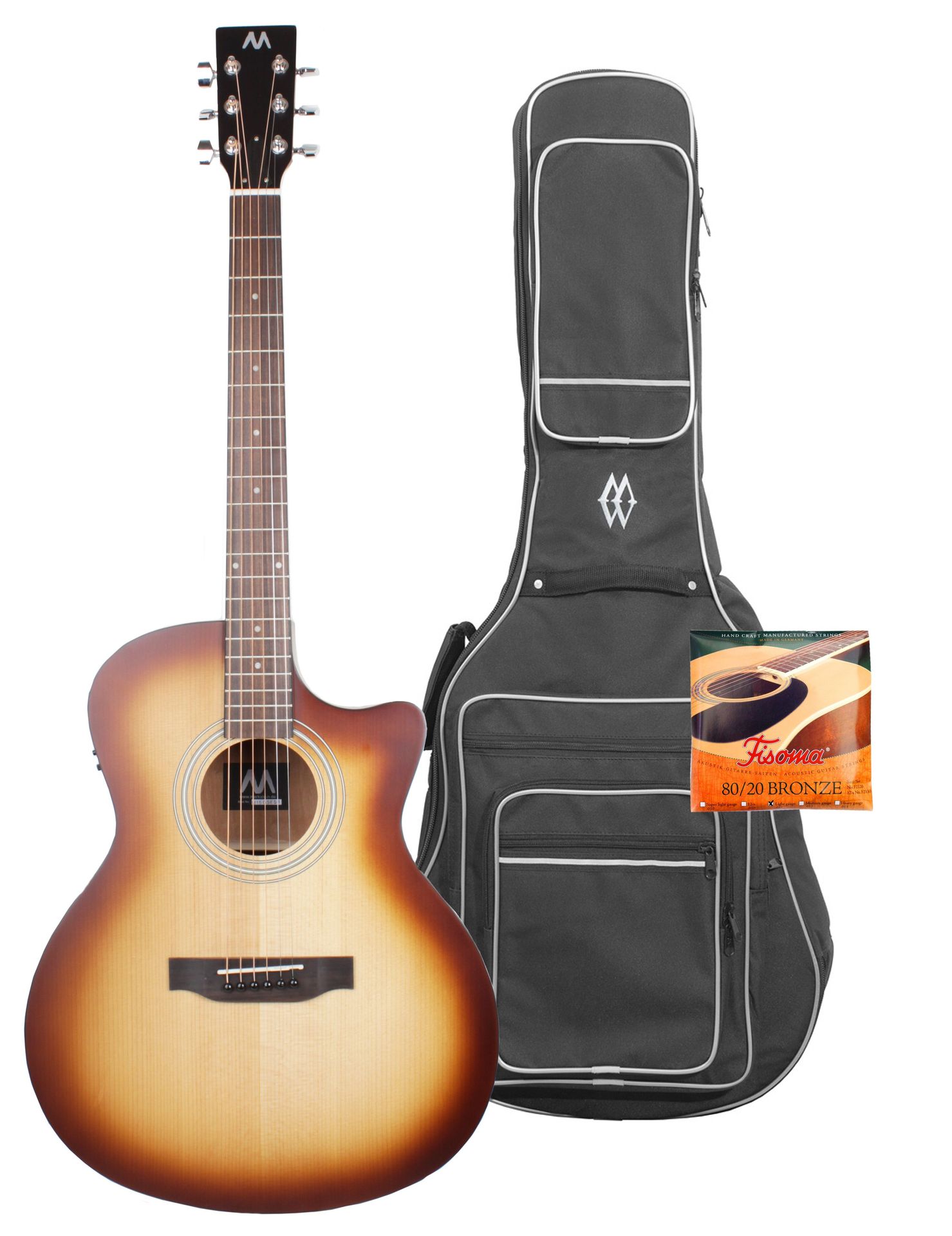 0703062857222 - Mark-Westerngitarren SET LIVE Paket Gitarre Tasche & Saiten