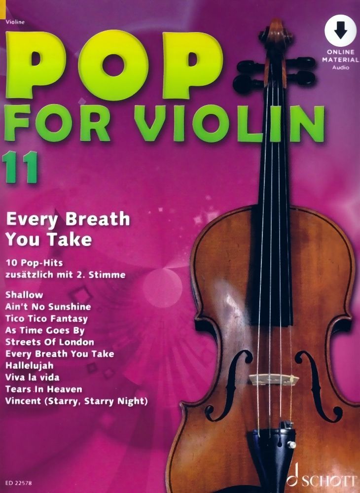 Noten Pop for violin 11 - 10 Pop Hits für 1 - 2 Violinen incl. Audio download 