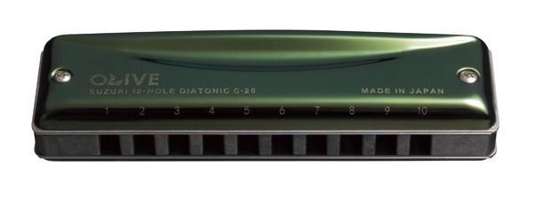 Suzuki OLIVE E Blues-Harp 20 Mundharmonika - Abverkauf -