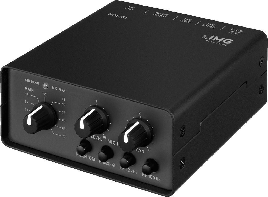 IMG Stage Line MPA-102 1-Kanal Low-Noise Mikrofon-Vorverstärker, Preamp