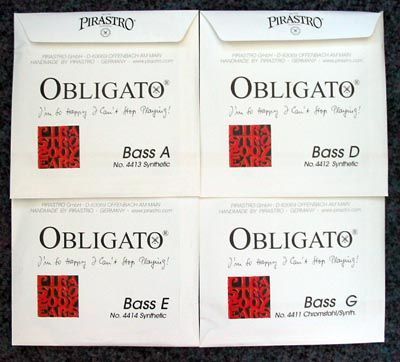 Pirastro Obligato 441020 Kontrabass Saiten Satz, Kunststoffkern 