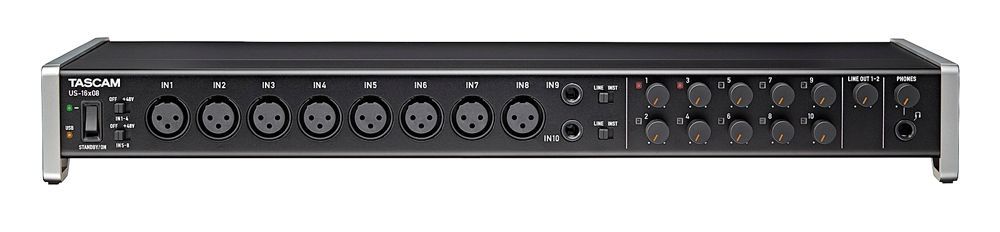 Tascam US-16x08  USB-Audio-/MIDI-Interface mit 8 Mikrofon- + 8 Line-Eingänge
