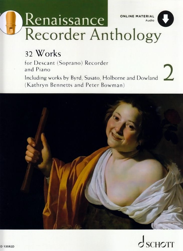 Noten Renaissance recorder anthology 2 - Blockflöte, Klavier, Gitarre ED 13592D 