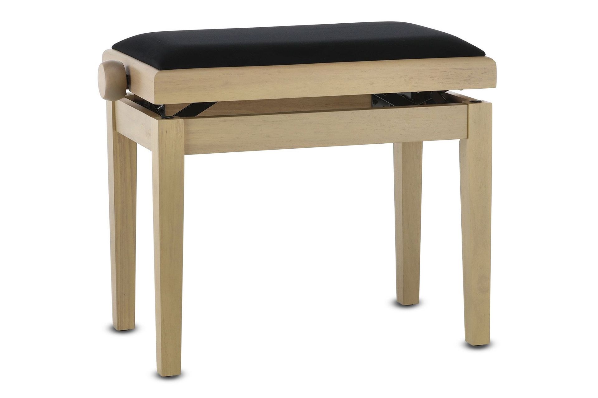 Markstein Klavierbank DELUXE WA white Ash, Sitzbezug schwarz, verstellbar Markstein Klavierbank DELUXE WA white Ash, Sitzbezug schwarz, verstellbar