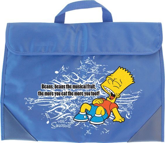 Notentasche Bart Simpsons , Nylon, DIN A 4 , Klettverschluss, Tragegriff