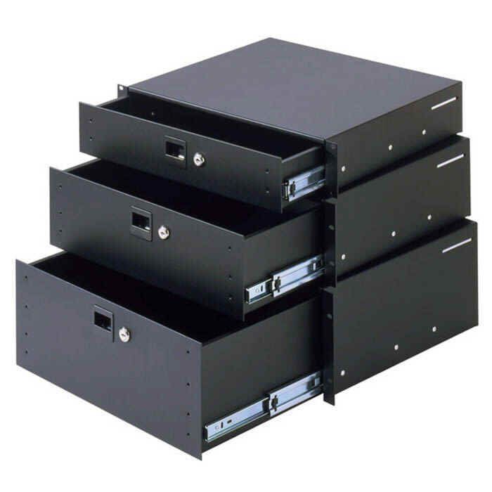 Adam Hall 87402A - 19" Rackschublade, 2 HE, Aluminium_00012568_