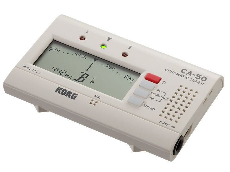 Korg CA-50 ChromaticTuner, Stimmgerät mit Ein-und Ausgang zum Durchschleifen, WH