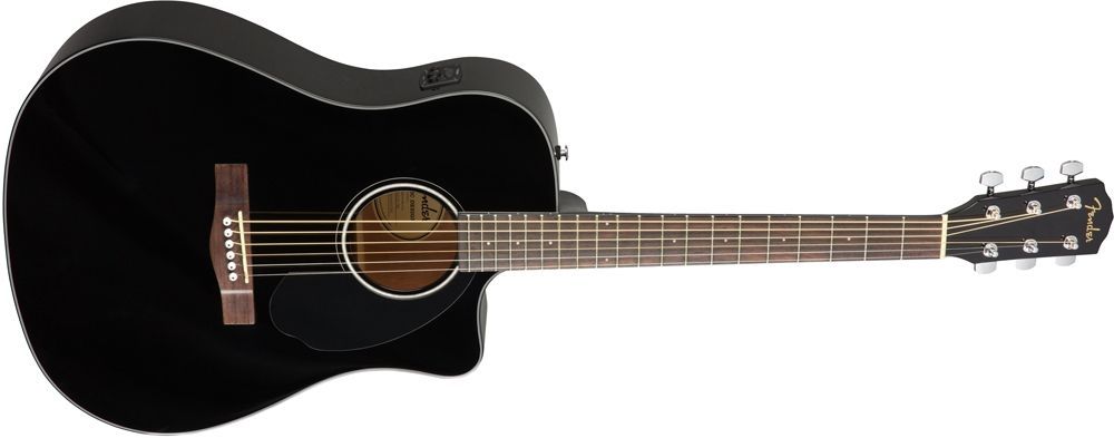 Fender CD-60 SCE BLK Akustikgitarre mit PU Cutaway Dreadnoughtform Black