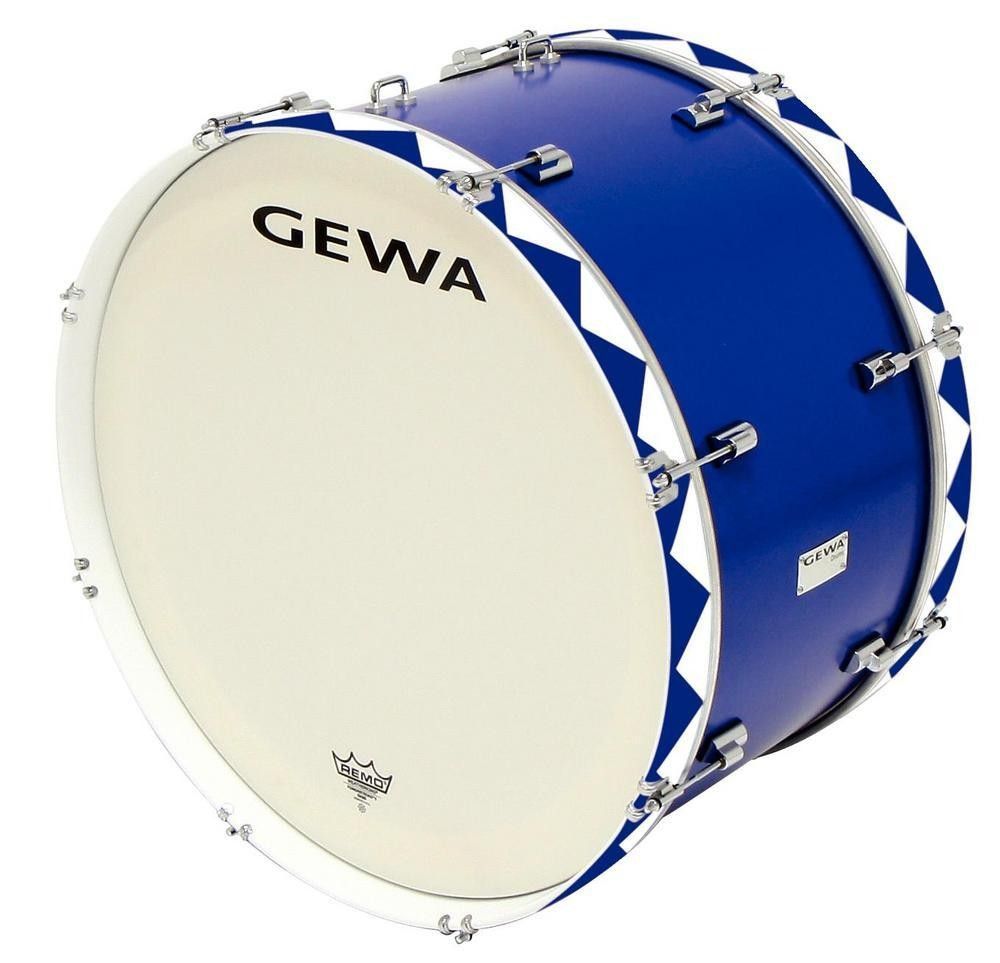 Gewa historische Marschpauke 26" x 14" blau weiß