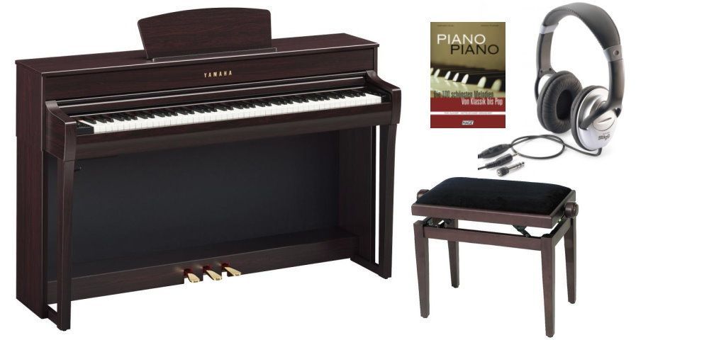 Yamaha CLP-735 R Set Digitalpiano Rosenholz mit Klavierbank u.a. Zubehör