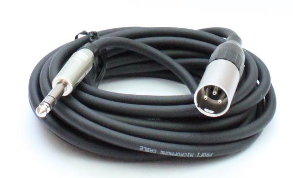 Mikrofonkabel Amphenol XLR male/ 6,3mm StereoKlinkenstecker, 5 Meter, schwarz 