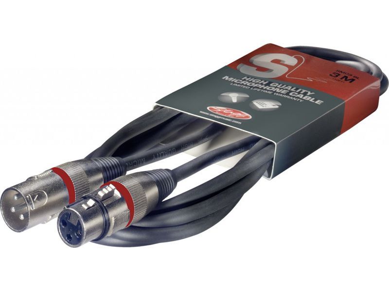 5414428182173 - Mikrofonkabel XLR male female 3 Meter schwarz rot