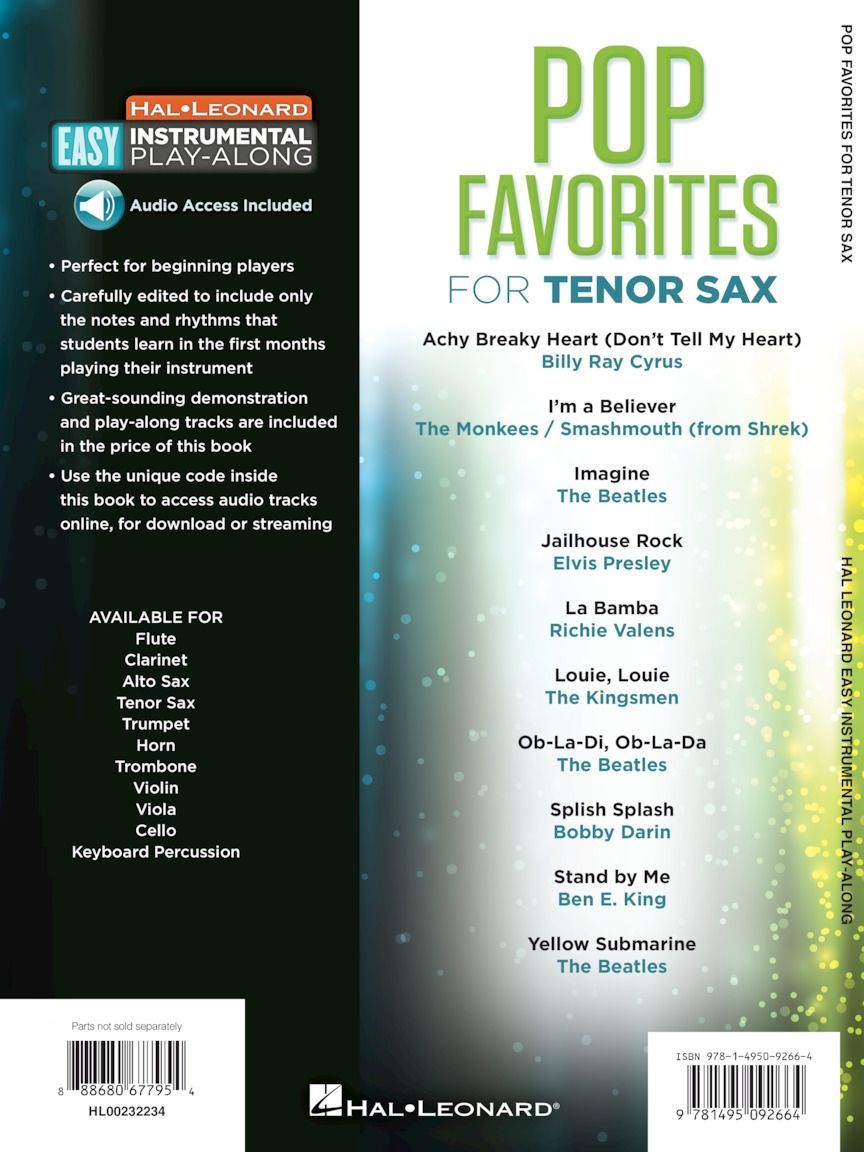 Noten Pop Favorites - 10 Fun Hits HL 232234 für Tenorsax Playback download-Code
