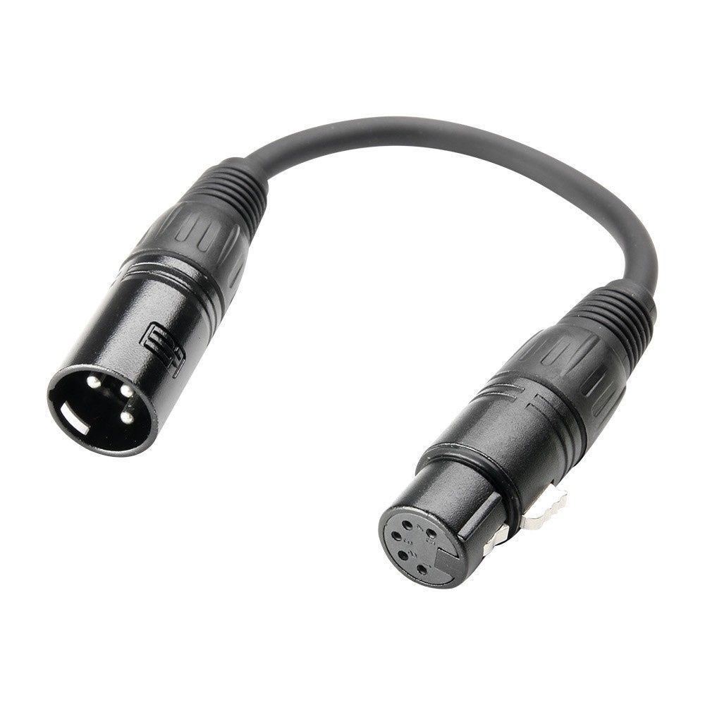 Adam Hall Cables 3 STAR DHM 0020 - DMX Adapter, 5-Pol XLR female auf 3-Pol XLR male, schwarz, 0,2m