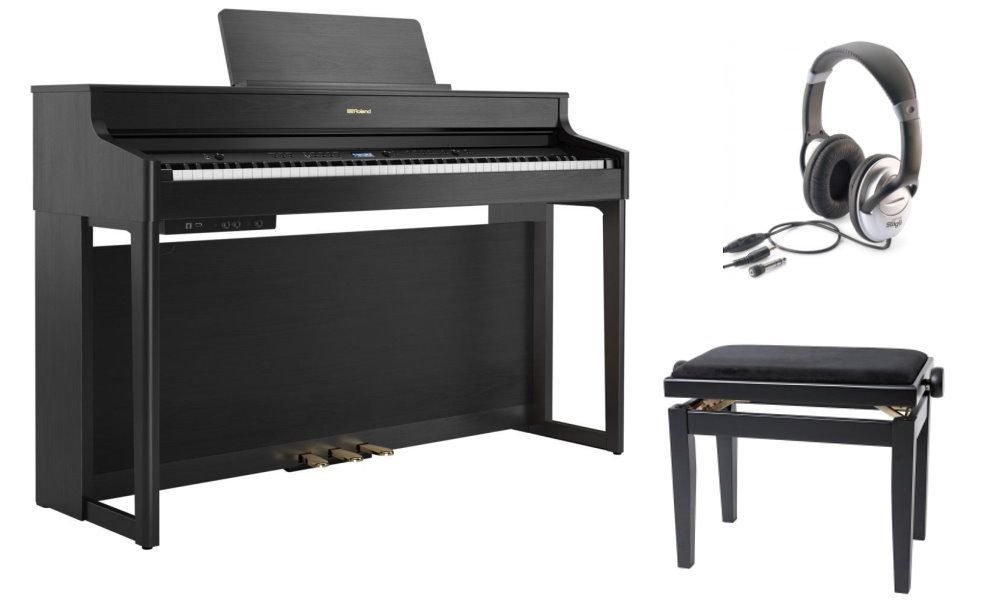 Roland HP-702 CH Set Digitalpiano schwarz matt incl. Klavierbank und Kopfhörer
